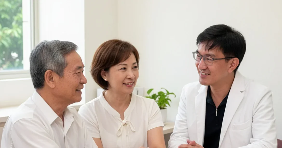 吳紹琥醫師與患者探討肝斑治療方法，專業解答各種疑問