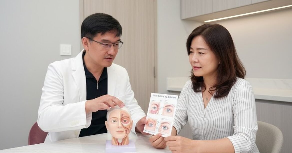 Ulthera音波拉提療程過程示意圖，展現醫師專業操作與患者放鬆狀態。