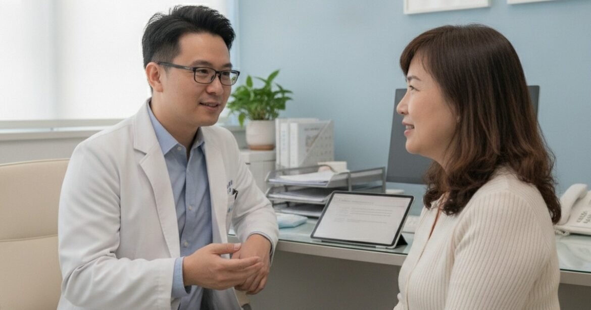 吳芮醫師介紹安全重點，揭示25歲後肌膚老化與纖維母細胞的關聯。